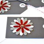 Gift Tags - 6 Star Bright Red & Silver..