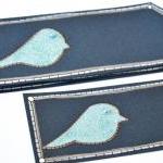 Gift Tags - 6 Iridescent Indigo Snow Birds With..