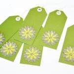 Gift Tags - 6 Olive Green & Silver..