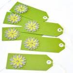 Gift Tags - 6 Olive Green & Silver..